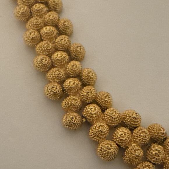 Avon Hazelnut Gold Tone Choker Necklace Textured Cone Shaped Clusters Bee Hives - Picture 2 of 9